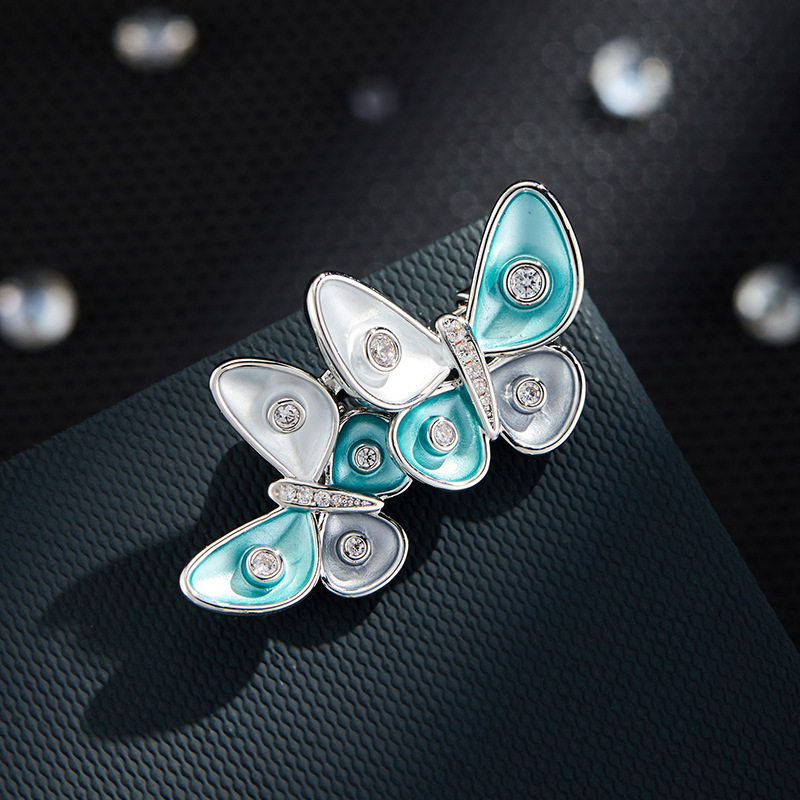 Luxury-style, High-end Enamel-painted Butterfly Brooch, Made Of Copper Alloy And Inlaid With Zircon, Exquisite New Women's Brooch.